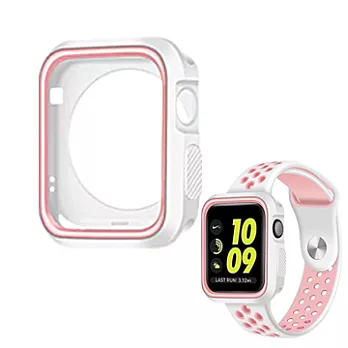 Apple Watch 亮彩流線彈力保護殼42mm (適用Series 2、3代)白粉色