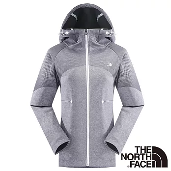 【The North Face】女 LIGHTEN 兜帽外套S灰白印花