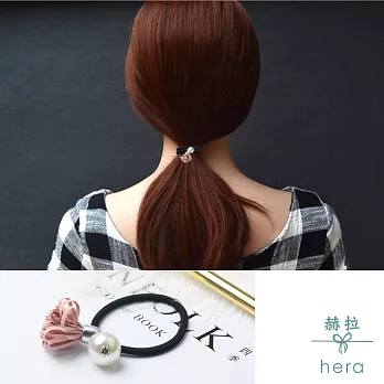 【Hera】赫拉 流蘇珍珠鐵牌字母髮圈皮筋紮頭髮繩粉紅珍珠