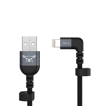 ADAM Lightning - USB 90° 金屬遙控線 30cm (L30B)灰