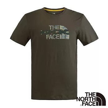 【The North Face】男 LOGO短袖T恤S灰咖啡