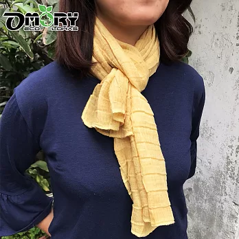 【OMORY】棉麻絲/圍巾(素色)-黃色