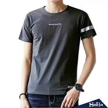 【Heha】棉質彈性簡約風短袖T恤 三色(L-3XL可選)XL（灰色）