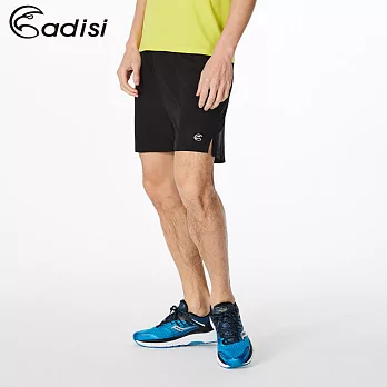 ADISI 男慢跑短褲AP1811001 (S~2XL) / 吸濕排汗、速乾、運動M黑