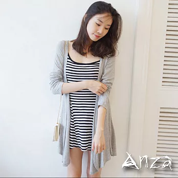 【AnZa】涼感莫代爾不規則防曬外套(4色) FREE灰色