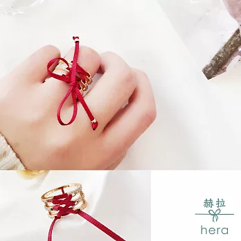 【Hera】赫拉 韓版個性本命年系帶可調式戒指金色