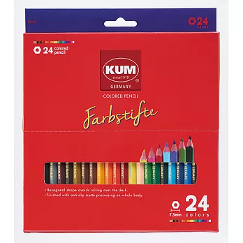 Raymay KUM系列 六角形筆桿24色色鉛筆組