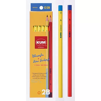 Raymay KUM系列 11支2B鉛筆+1支紅鉛筆黃