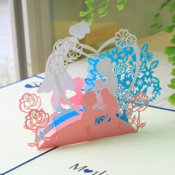 3D立體紙雕卡片‧萬用祝福卡(藍底)