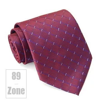 89zone 韓版潮男菱格紋商務領帶 211500004紫紅色
