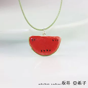 『井.亞希子』夏季清新水果系列手工陶瓷編織毛衣鍊 -西瓜