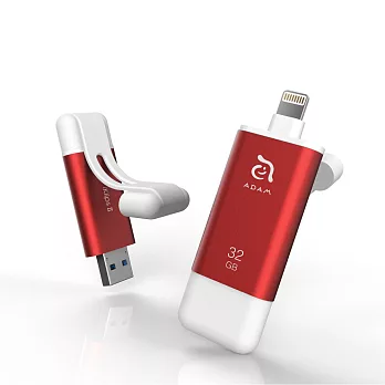 ADAM iKlips II 蘋果iOS USB3.1雙向隨身碟 32GB紅