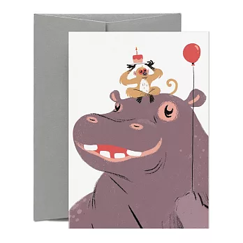 【Card Nest 】Hip Hip Hippo 生日卡 動物系列 英國進口 C1005