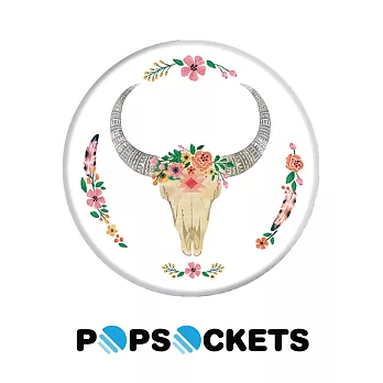 【PopSockets 泡泡騷】 美國No.1時尚多功能手機支架 -波西米亞牛頭