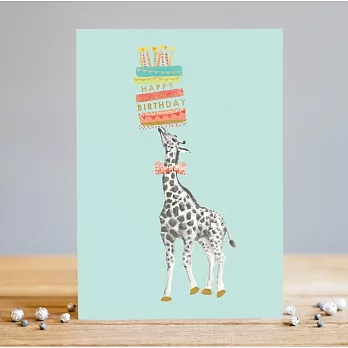 【LOUISE TILER】Giraffe Cake ＃生日卡#動物#英國進口＃FA004