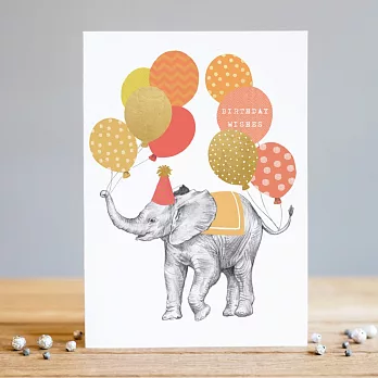 【LOUISE TILER】Elephant Balloons＃生日卡#動物#英國進口＃FA006