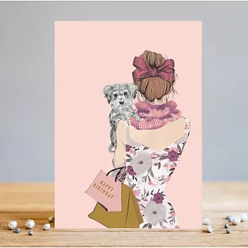 【LOUISE TILER】Girl & Dog＃生日卡#動物#英國進口＃AF002