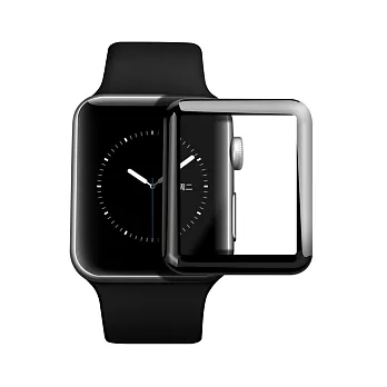 Apple Watch 3D曲面全覆蓋超薄鋼化保護貼(42mm)/黑色