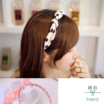 【Hera】赫拉 韓版點點兔耳朵髮箍-3色淺粉