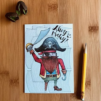 【英國Little Difference】AHOY MATEY PIRATE 萬用卡 #手繪插畫#環保紙材#英國進口#002