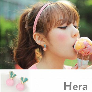 【Hera】赫拉 果凍色球球耳環/耳針(1對入)粉紅色