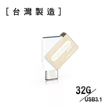 【台灣製造】 輕巧書信 32GB Type-C USB3.1 OTG雙介面隨身碟噴砂金