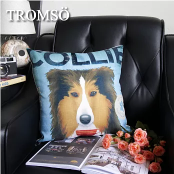 TROMSO-品味英倫棉麻抱枕/俏皮牧羊犬