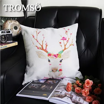 TROMSO-品味英倫棉麻抱枕/北歐花麋鹿