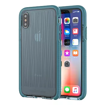 Tech21 英國超衝擊 Evo Wave iPhone X防撞軟質水波紋保護殼 - 藍綠色