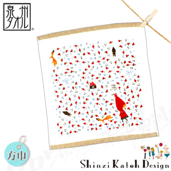 Shinzi Katoh 加藤真治【小紅帽棉紗無撚方巾】小紅帽百花