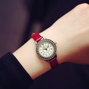 Watch-123 英倫情人-歐風典雅仿舊小盤細帶手錶 (5色任選)復古紅