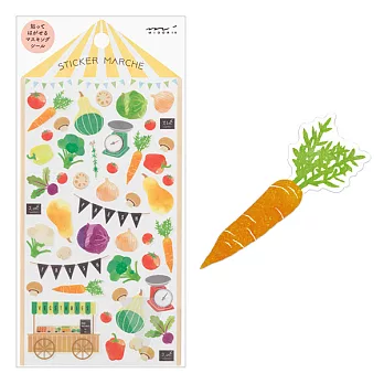 MIDORI 水彩和紙貼紙(假日市集食材類)-蔬菜