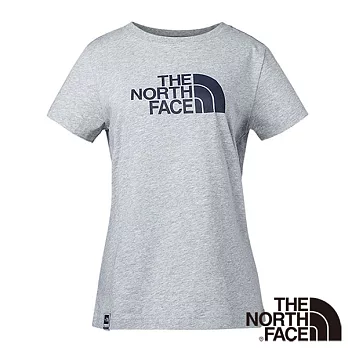 【The North Face】女 短袖LogoT恤S灰色