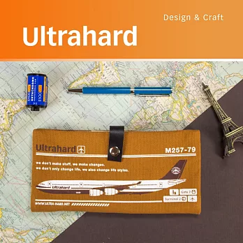 Ultrahard Traveler/Destn長版護照套-台北班機(土黃)