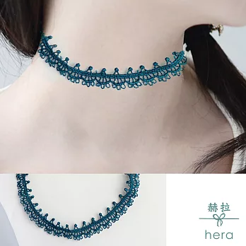 【Hera】赫拉 復古蕾絲極美頸鍊藍綠色