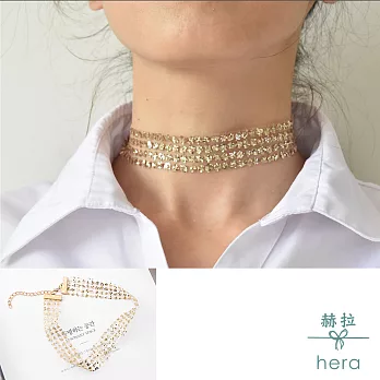 【Hera】赫拉 氣質Chocker隱形亮片頸鍊-2色金色