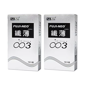 FUJI NEO 纖薄不二新創保險套 003(霧銀)(12入/盒)2入組