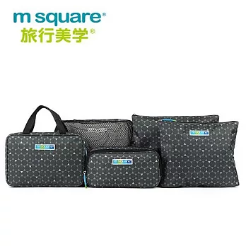 m square 六角紋包中包五件套-灰色