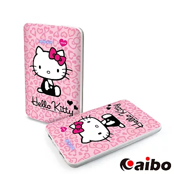 【Hello Kitty】閃亮華麗 12000 Plus 極致輕薄行動電源豹紋粉