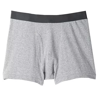 [MUJI無印良品]男有機棉針織前開拳擊內褲XL灰色