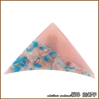 『坂井．亞希子』日本簡約三角造型雙色拼接髮夾 -藍+粉