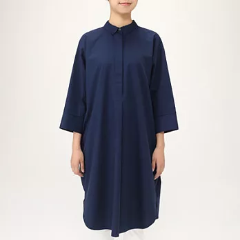[MUJI無印良品]女有機棉洋裝深藍ONE SIZE