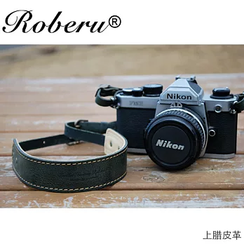 ROBERU 《日本手工》復古-上腊皮革相機背帶-綠