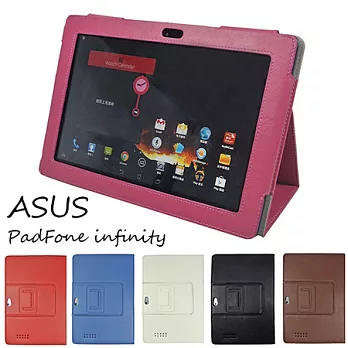 碩ASUS PadFone infinity A80 PadFone 3平板電腦皮套 可斜立手持帶筆插卡片槽&卡槽紫紅色