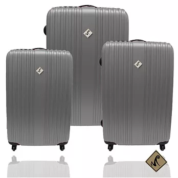 Miyoko前進未來系列(三件組_灰)ABS輕硬殼行李箱旅行箱登機箱拉桿箱灰色灰