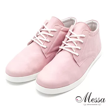 【Messa米莎】(MIT)清新純色綁帶個性休閒鞋-四色40粉紅色