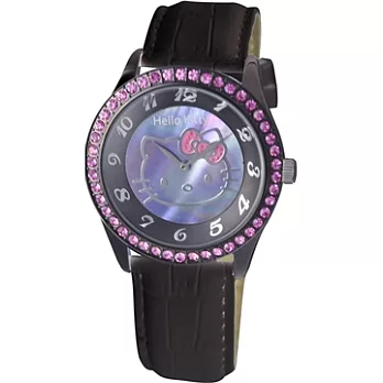 【HELLO KITTY】凱蒂貓晶鑽優質腕錶 (黑 LK607MBBB-S1)