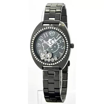 【HELLO KITTY】凱蒂貓晶鑽時尚優質腕錶 (黑 LK610LBBA-S)