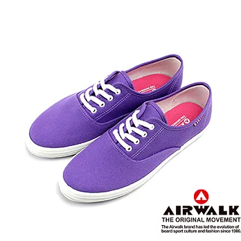 【美國 AIRWALK】繽紛馬卡龍純棉帆布鞋-女8魅力紫