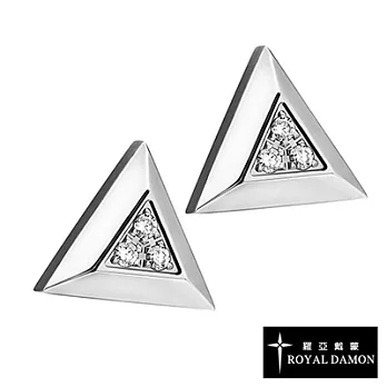 【Royal Damon羅亞戴蒙】『三角金字塔』耳環 (鑽)